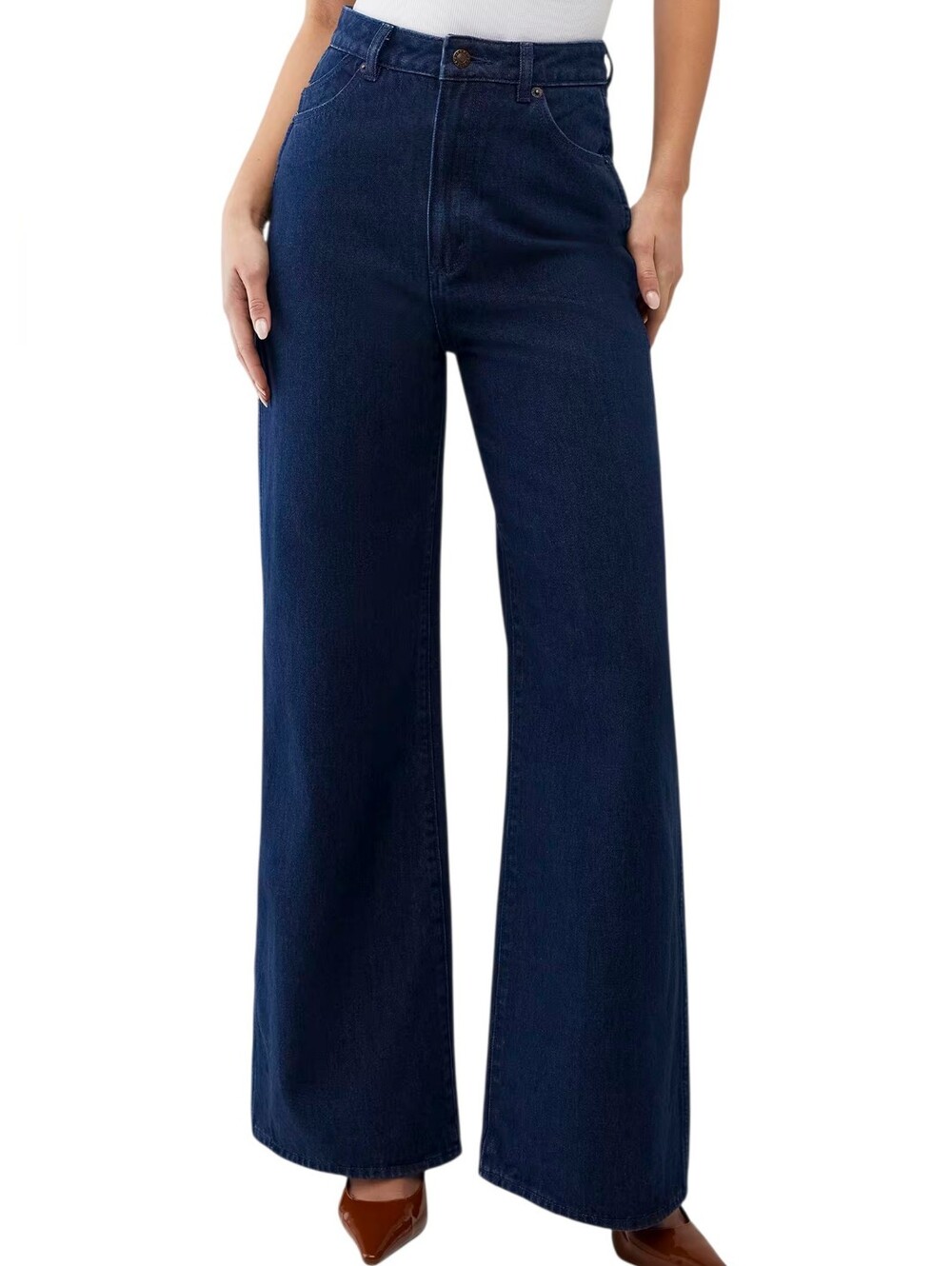Rolla's Studio Flare High-Rise Wide Leg Jeans Dark Blue Size 27